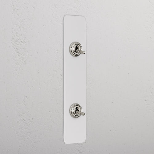 2G Architrave Two Way Toggle Switch - Paintable Polished Nickel 