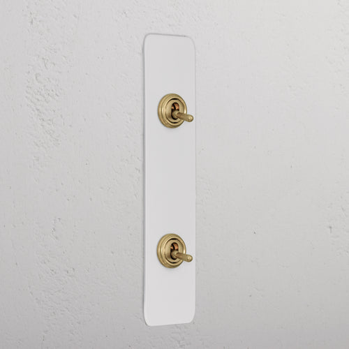 2G Architrave Two Way Toggle Switch - Paintable Antique Brass  
