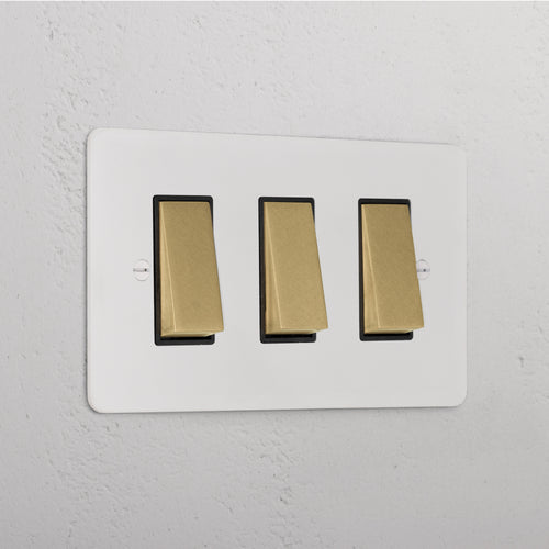 3G Two Way Rocker Switch _ Paintable Antique Brass Black