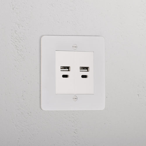 2x USB A+C Socket _ Paintable White