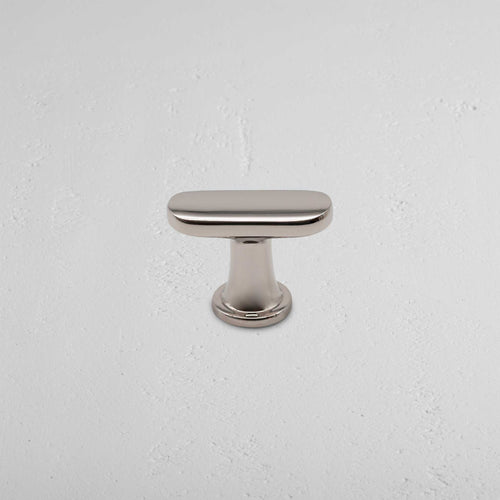 Polished Nickel Milliner Furniture Knob On White Background