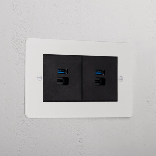 2X USB A+C Fast Charge Socket _ Paintable Black