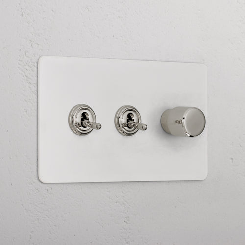 3G Mixed Switch 2T1D - Paintable Polished Nickel