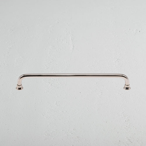 Polished Nickel Sycamore Furniture Handle On White Background