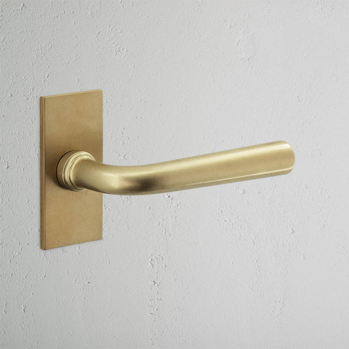 Apsley Short Plate Fixed Door Handle - Antique Brass