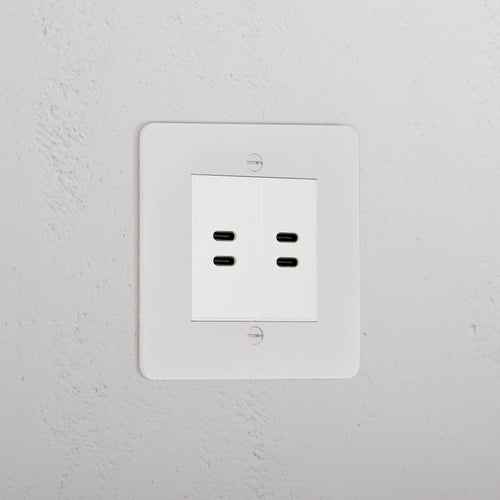 2x USB C+C Socket _ Paintable White
